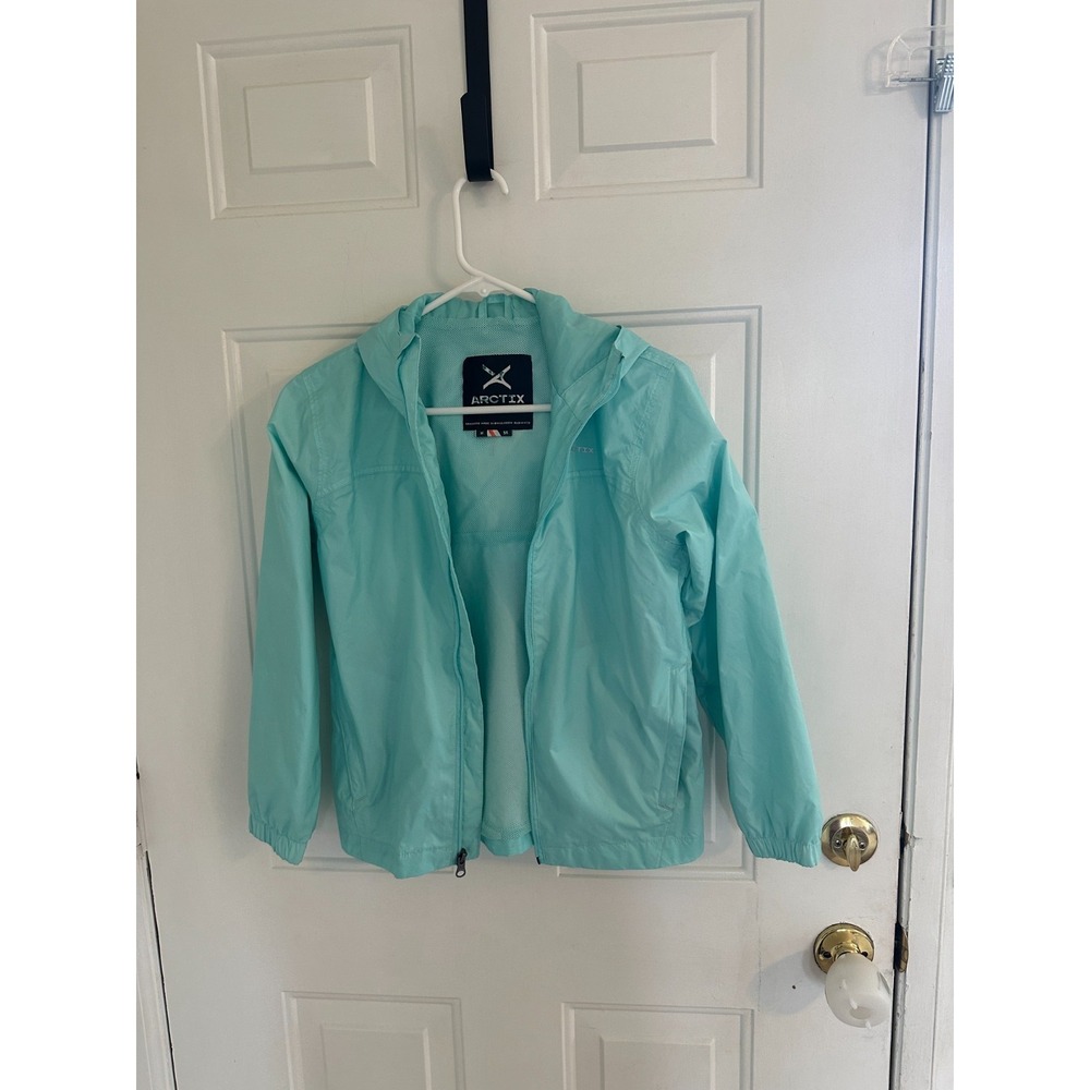 Arctex Kids Light Teal Hooded Rain Jacket